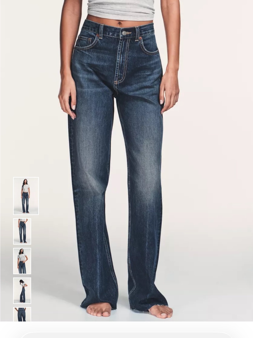 Zara Medium Blue High-Rise Denim Jeans